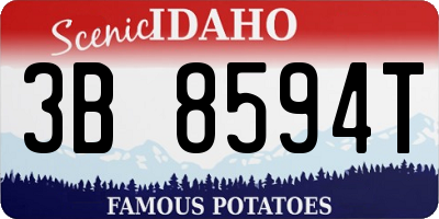 ID license plate 3B8594T