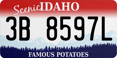 ID license plate 3B8597L