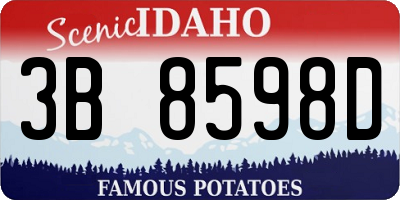 ID license plate 3B8598D