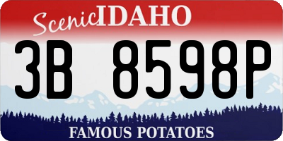 ID license plate 3B8598P