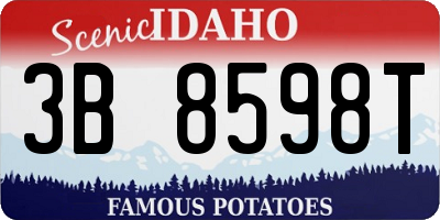 ID license plate 3B8598T