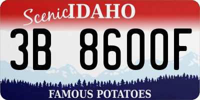 ID license plate 3B8600F