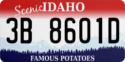ID license plate 3B8601D