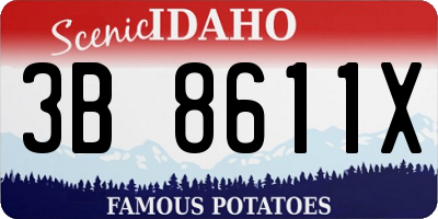 ID license plate 3B8611X