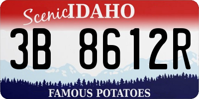 ID license plate 3B8612R