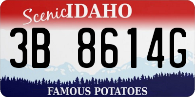 ID license plate 3B8614G