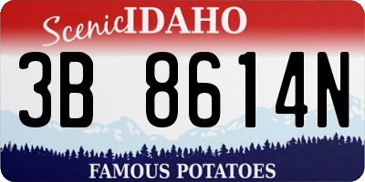 ID license plate 3B8614N