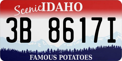 ID license plate 3B8617I