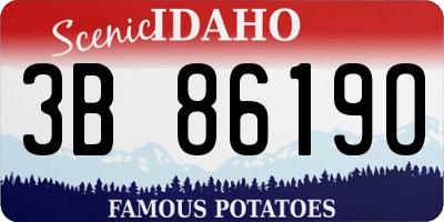 ID license plate 3B8619O