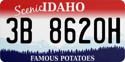 ID license plate 3B8620H