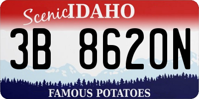 ID license plate 3B8620N