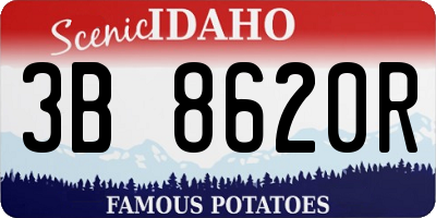 ID license plate 3B8620R