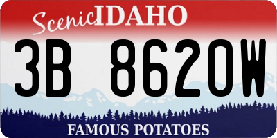 ID license plate 3B8620W