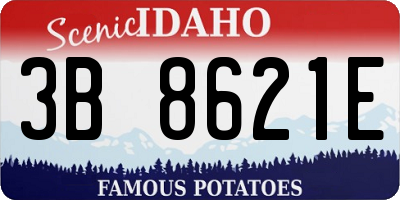 ID license plate 3B8621E