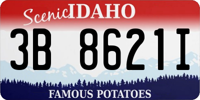 ID license plate 3B8621I