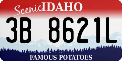 ID license plate 3B8621L