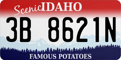 ID license plate 3B8621N
