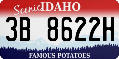 ID license plate 3B8622H