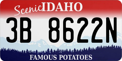 ID license plate 3B8622N