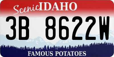 ID license plate 3B8622W