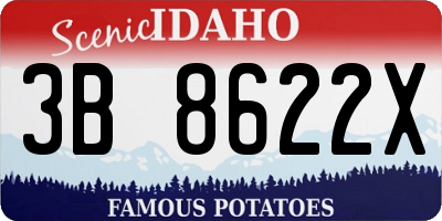 ID license plate 3B8622X