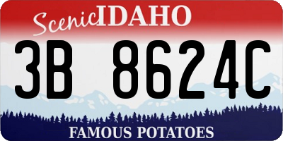 ID license plate 3B8624C