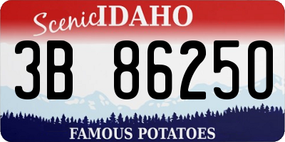 ID license plate 3B8625O