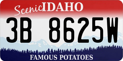 ID license plate 3B8625W