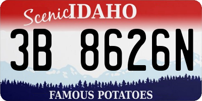 ID license plate 3B8626N