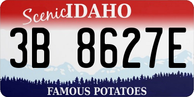 ID license plate 3B8627E