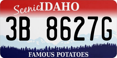 ID license plate 3B8627G