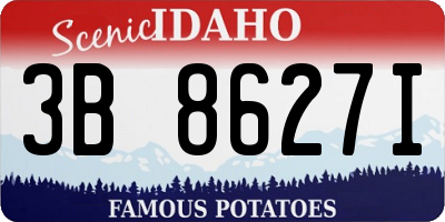 ID license plate 3B8627I