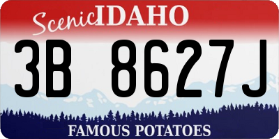 ID license plate 3B8627J