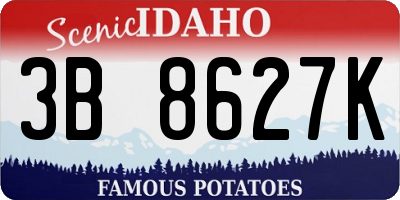 ID license plate 3B8627K