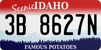 ID license plate 3B8627N