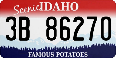 ID license plate 3B8627O