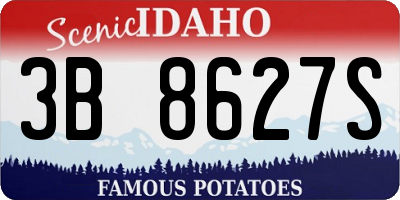 ID license plate 3B8627S