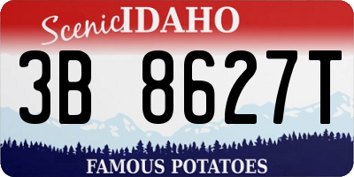 ID license plate 3B8627T