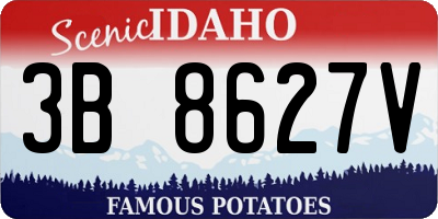 ID license plate 3B8627V