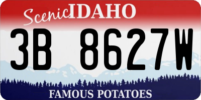 ID license plate 3B8627W