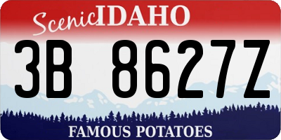 ID license plate 3B8627Z