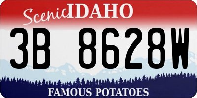 ID license plate 3B8628W