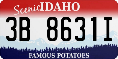 ID license plate 3B8631I