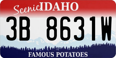 ID license plate 3B8631W