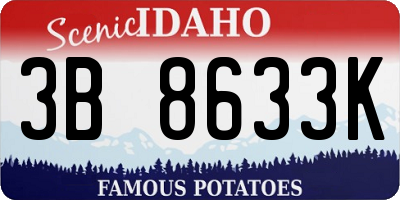 ID license plate 3B8633K