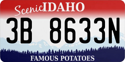 ID license plate 3B8633N