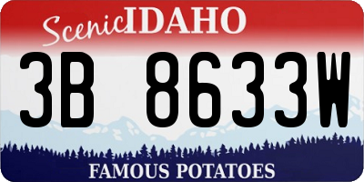 ID license plate 3B8633W