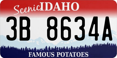 ID license plate 3B8634A