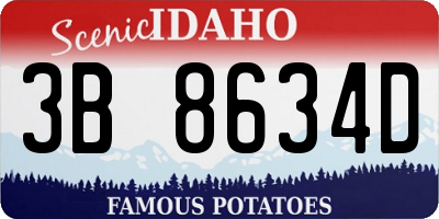 ID license plate 3B8634D