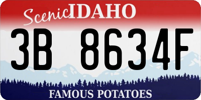 ID license plate 3B8634F
